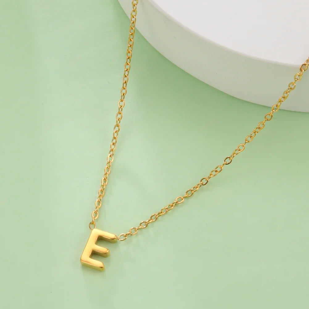 Unift Alphabet A-Z Initial Name Necklace for Women Letter Pendant Clavicle Chain Choker Trendy Jewelry Family Accessories Gift