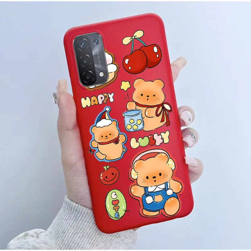For Oppo A54 5G A74 5G A93 5G Case Soft TPU Silicone Cover Cute Astronaut Panda Phone Case CPH2195 CPH2197 CPH2263 Coque Funda