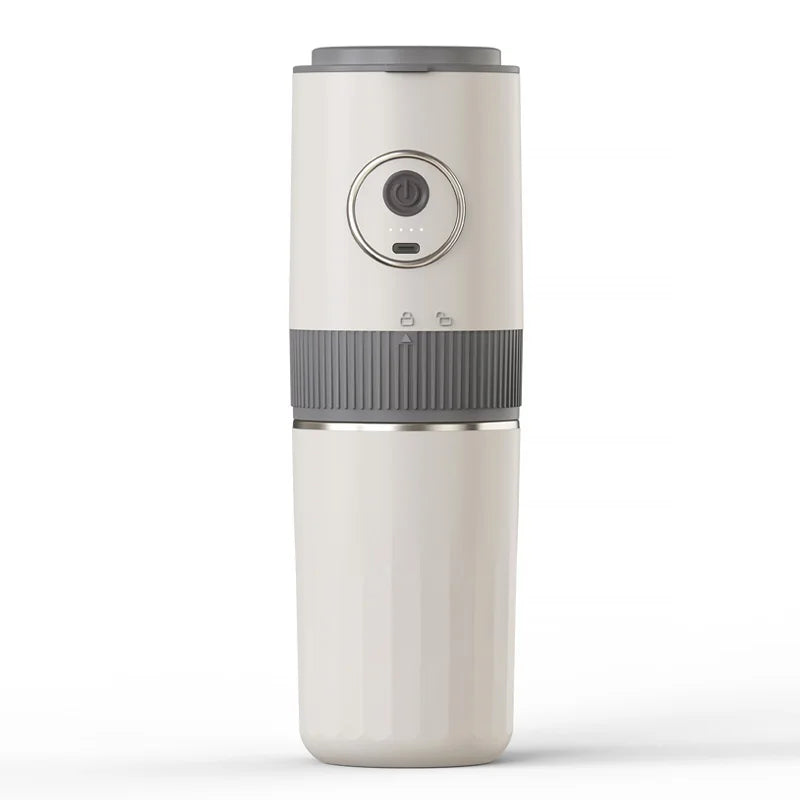 Travel-Friendly All-in-One Coffee Maker - Built-in Grinder, Handheld Espresso Machine & Mini Pour Over Cup for Home and Outdoor