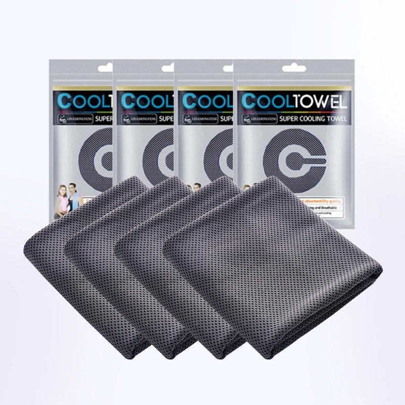 4pcs Cooling Towels (35.4 * 11.8 Inches), Soft Breathable Sports Towel For Outdoor, Gym, Yoga, Exercise, Camping, Fitness, Runni
