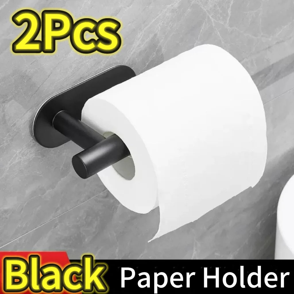 Plastics Paper Towel Holder Self Adhesive Toilet Roll Paper Holder No Punching Kitchen Bathroom Lengthen Storage Rack