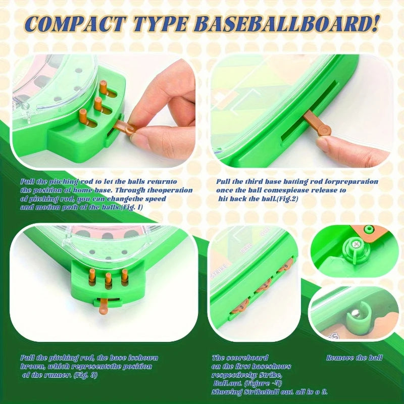 Baseball League Tabletop Game 2-Player Exciting Desktop Baseball Competition Perfect for Parties Birthdays * Graduation Gifts