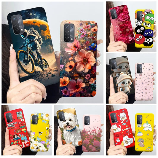 For Oppo A54 5G A74 5G A93 5G Case Soft TPU Silicone Cover Cute Astronaut Panda Phone Case CPH2195 CPH2197 CPH2263 Coque Funda