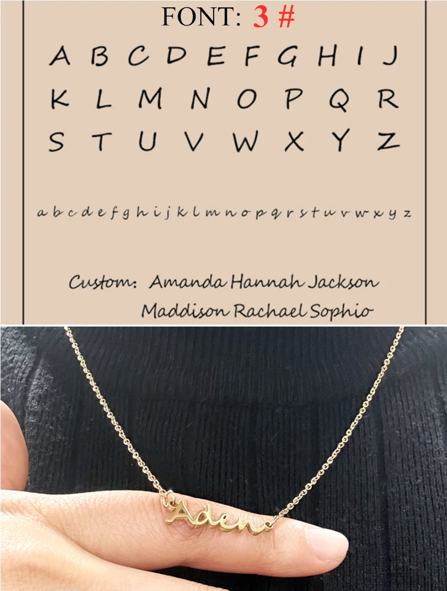 Custom Name Necklace Personalized Golden Choker Stainless Steel Necklaces For Women Man Customized Jewelry Couple Gift