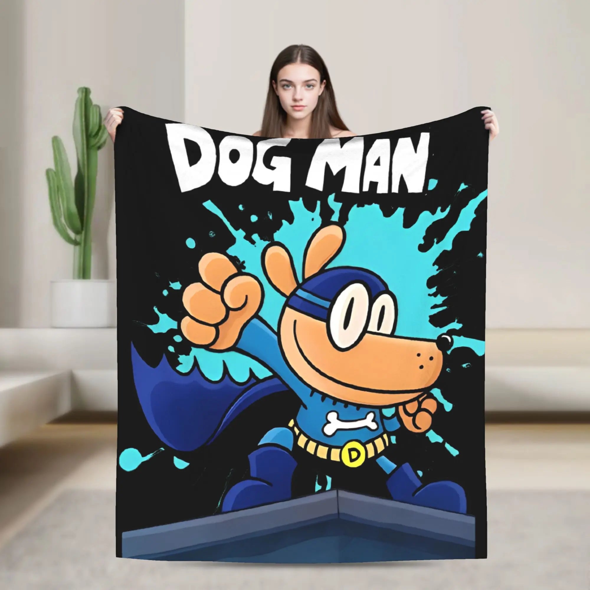 Dog Man Dogman Movie Comic Blanket Cartoon Flannel Vintage Warm Throw Blanket for Coverlet Spring/Autumn