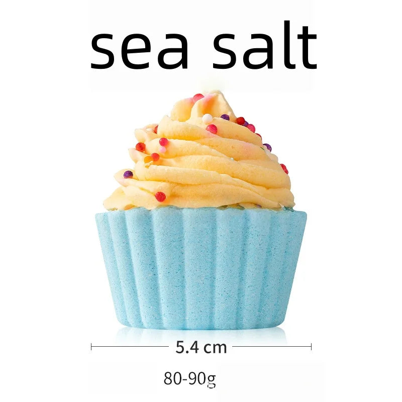 80g Cake Shaped Bath Salt Ball Bubble Bath Bombs Creamy Children's Aromatherapy Essential Oil Bath Balls for Relaxing Soak