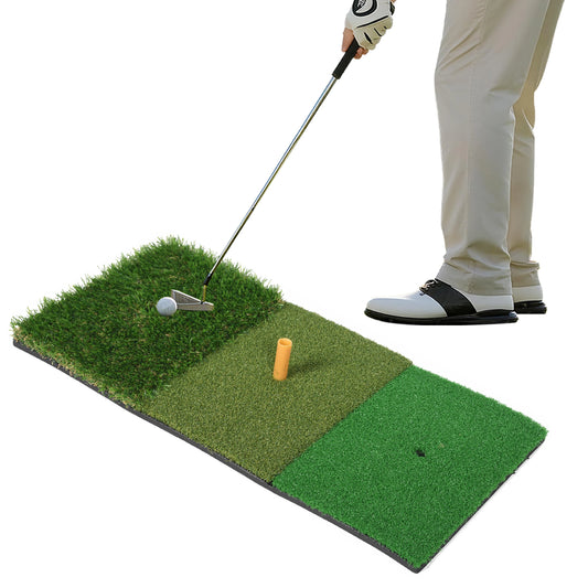 Golf Hitting Mat 30*60Cm Indoor Outdoor Mini Practice Durable PP Grass Pad Backyard Exercise Golf Training Mat With Rubber TEE