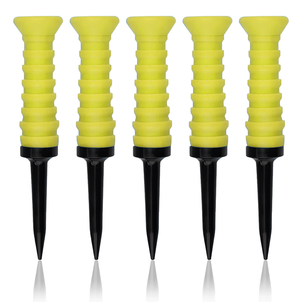 5pcs 360° Flexible Rubber Golf Tees, 3.27in/83mm, Durable, Low Friction, Vibrant Multicolor - Ideal for Everyday Golfers