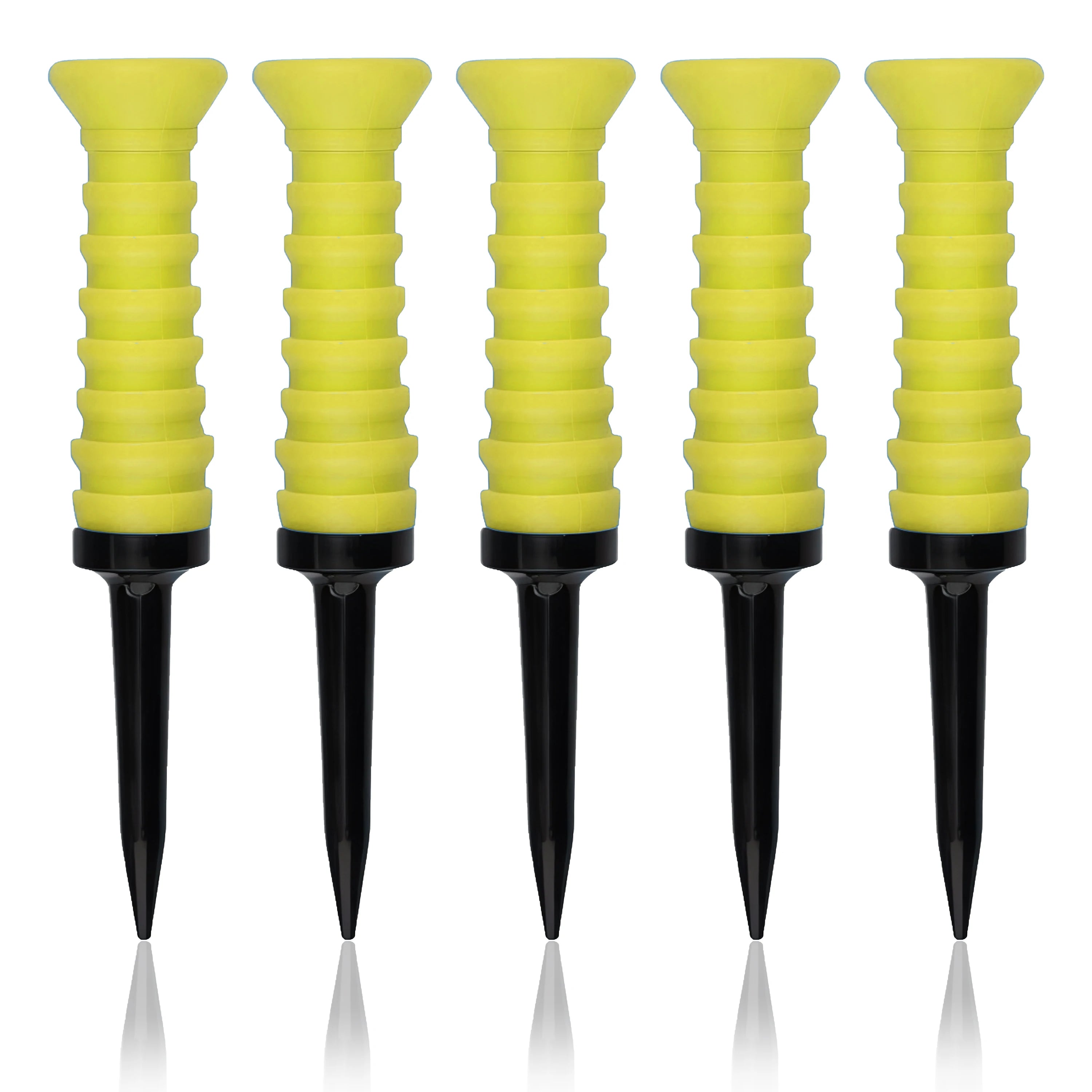 5pcs 360° Flexible Rubber Golf Tees, 3.27in/83mm, Durable, Low Friction, Vibrant Multicolor - Ideal for Everyday Golfers