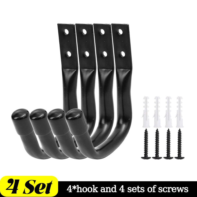 12/2x Heavy Duty Metal Garage Storage Hooks Wall Mounted J Hanger Hooks Utility Hanging Hook for Cycling Bike Garden Accessories