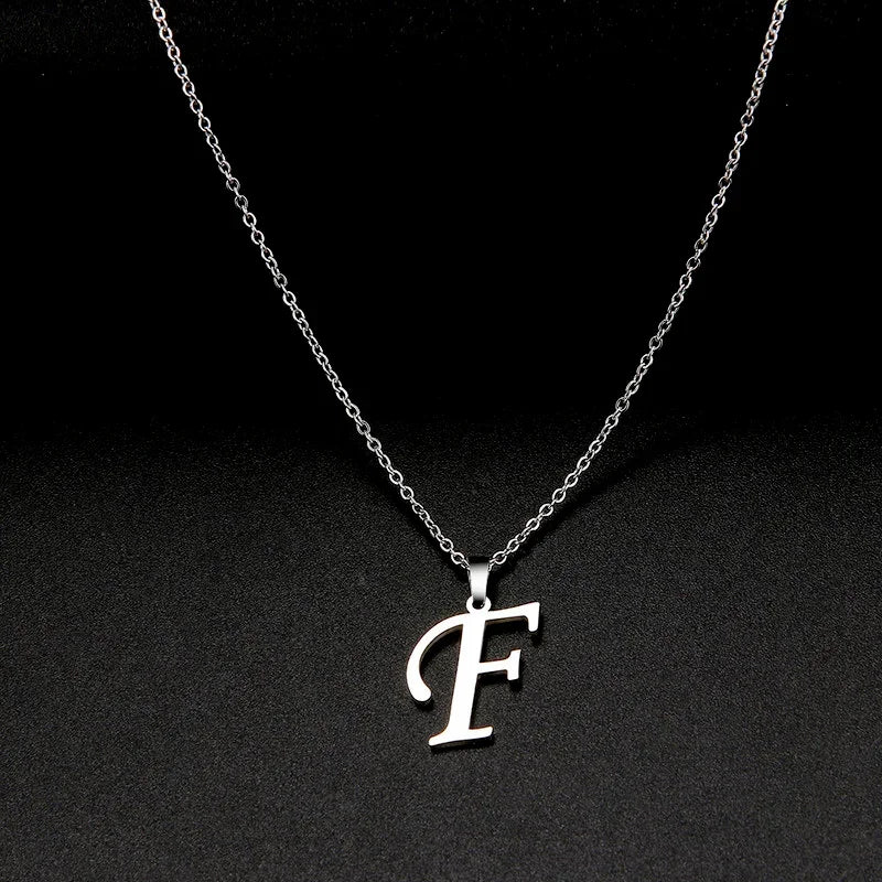 316L Stainless Steel Necklace A To Z 26 Letters Initial Minimalist Necklaces For Women Big Alphabet Pendant Gifts Jewelry gift