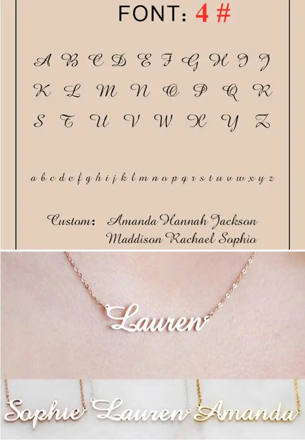 Custom Name Necklace Personalized Golden Choker Stainless Steel Necklaces For Women Man Customized Jewelry Couple Gift