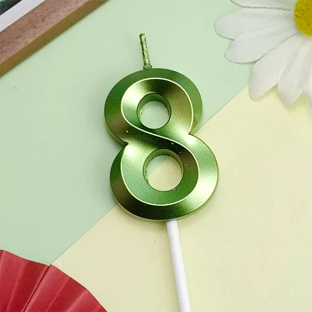 Vibrant Blue Pink Green 1pcs 0-9 Number Candles Decor for Kids Happy Birthday Event Anniversatires &Parties Decoration DIY