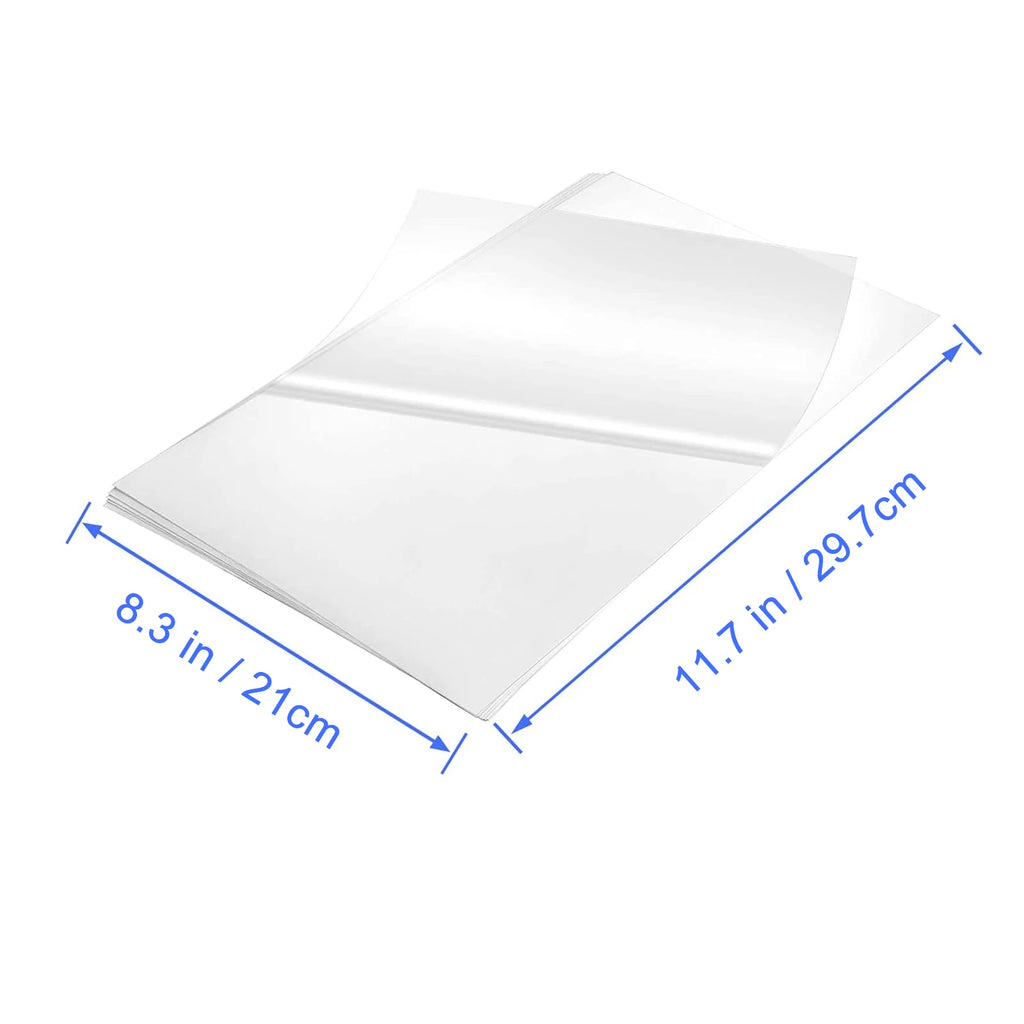 10/20 Sheets A4 Clear Vinyl Sticker Paper Non Waterproof Compatible Inkjet Printing for DIY Personalized Stickers