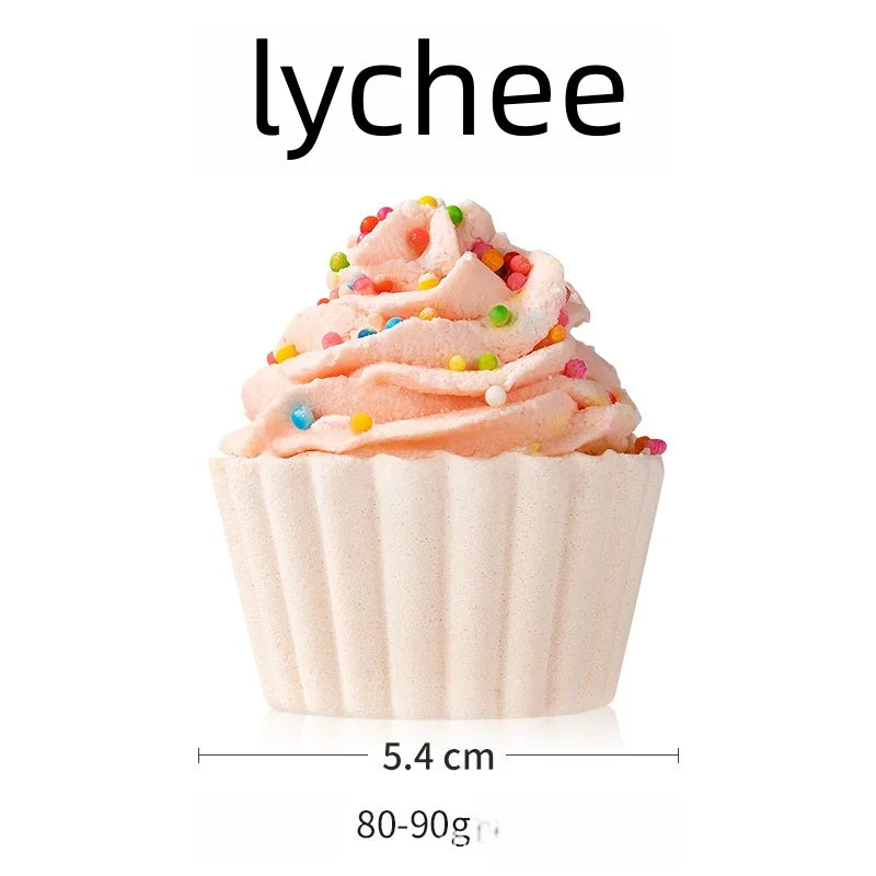 80g Cake Shaped Bath Salt Ball Bubble Bath Bombs Creamy Children's Aromatherapy Essential Oil Bath Balls for Relaxing Soak