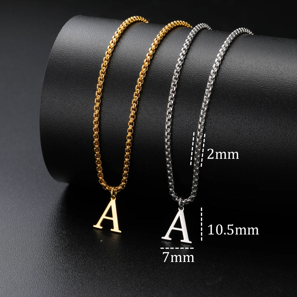 Initial Letter A-Z Necklace for Men Stainless Steel Alphabet Pendant Man Chains Punk Jewelry Birthday Gift 2026 Waterproof