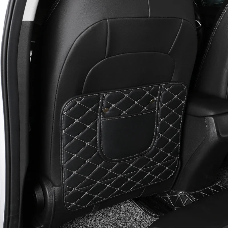 Kcimo PU Leather Car Anti-Kick Mats Auto Seat Back Protector Cover For Children Car Back Seat Anti-Dirty Pad Car  Accessories