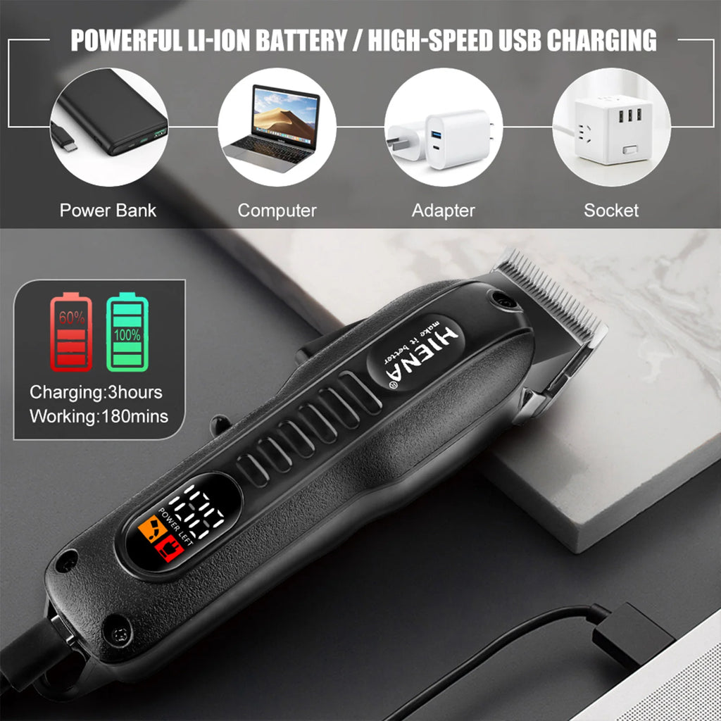 Professional Hair Clipper - Steel Blade Washable