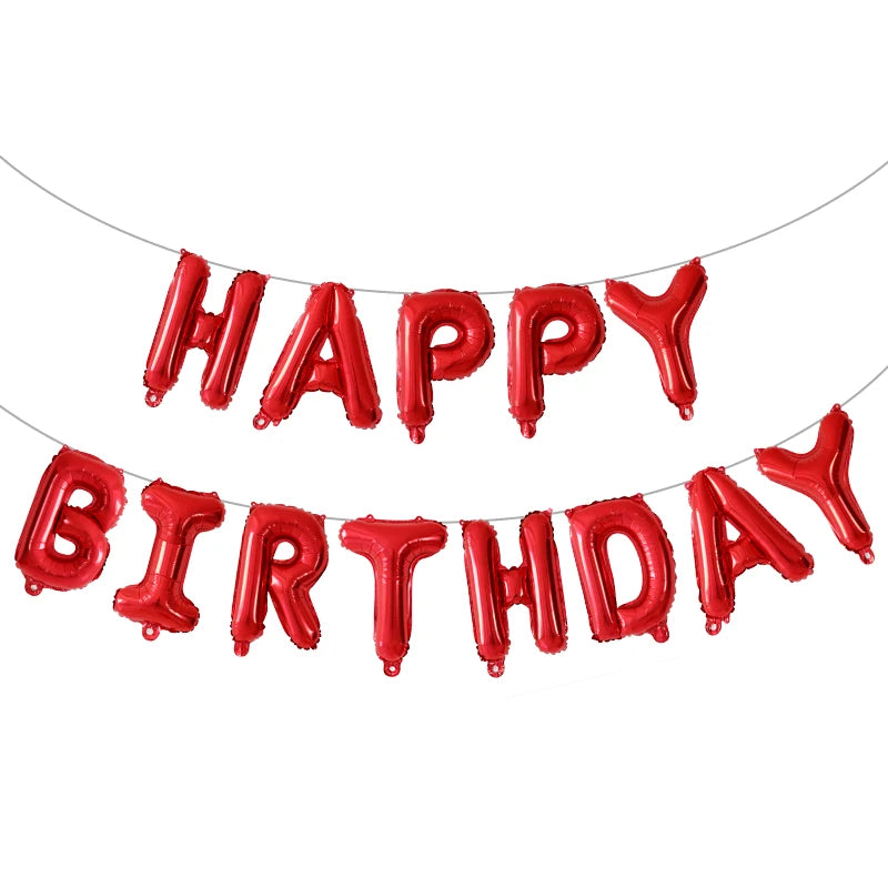 13pcs 16Inch Happy Birthday Party Decoration Balloons Rose Gold Letter Foil Ballons Air Globos Balony Anniversaire Supplies