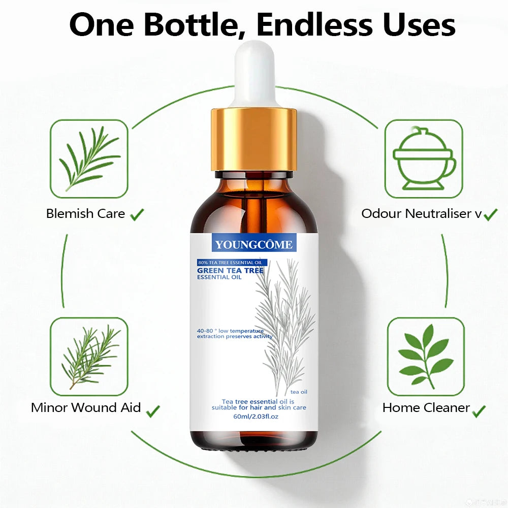 Tea Tree Essential Oil , Nature for Aromatherapy, Diffuser, Humidifier,  Woody, Relieving Stress，Massage Muscle
