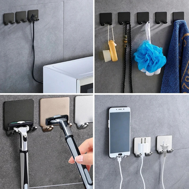 1/2/3PCS Punch Free Shaving Razor Holder Men Shaver Storage Hook Shelf Bathroom Rack for Kitchen Accessories Self Adhesive Hooks