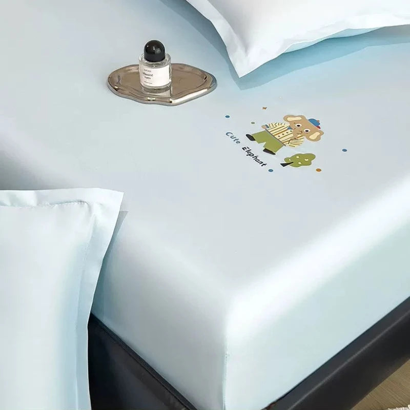 Cute Bedroom Bedsheets Cooling Kids Comferter Blue Bedsheets Pillow Cover Soft Ropa De Cama Juego Completo Bedding Set