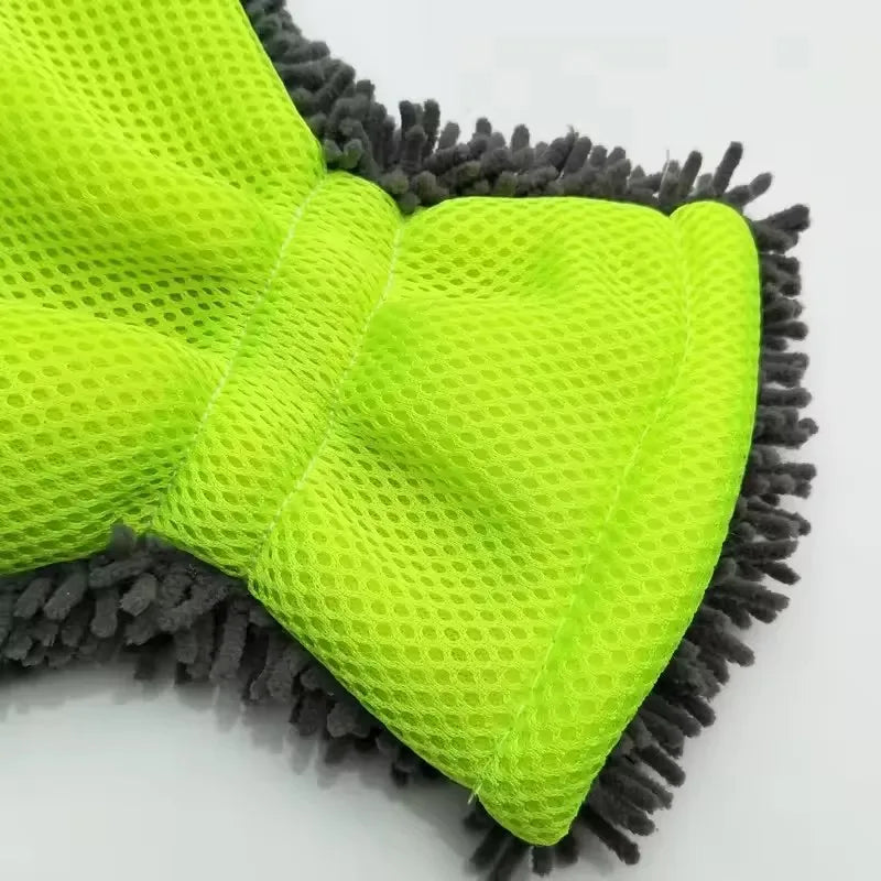 Car Wash Gloves Microfiber Wipe Car Sponge Scratch Free Car Wash Cleaning Coral Velvet Double-Sided Cleaning Tool