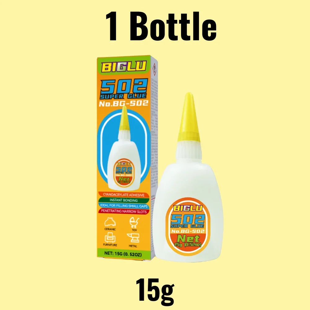 1-3pcs BIGLU 502 Super Glue Instant Quick-drying Cyanoacrylate Adhesive Leather Rubber Wood Metal Strong Bond Liquid Glue Tool