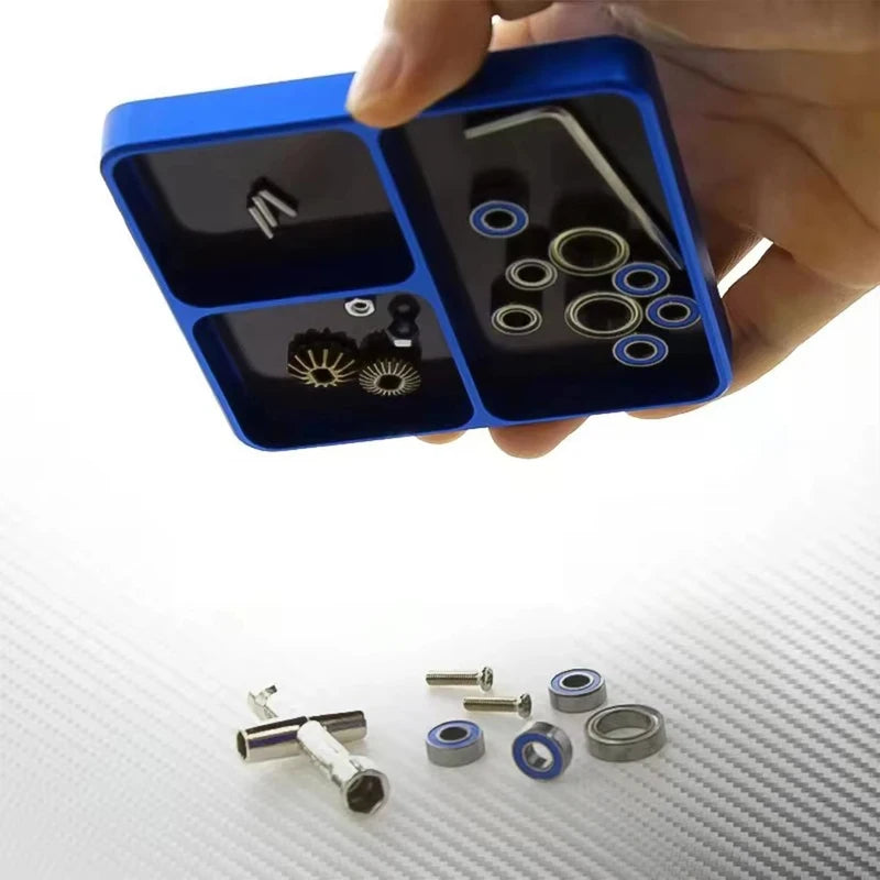RS 989811mm CNC Aluminium Magnetic Screw Tray Nut Gasket Storage Tray for RC Car Boat Airplane Model