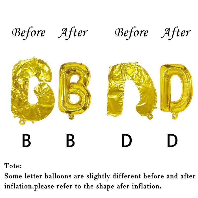 13pcs 16Inch Happy Birthday Party Decoration Balloons Rose Gold Letter Foil Ballons Air Globos Balony Anniversaire Supplies