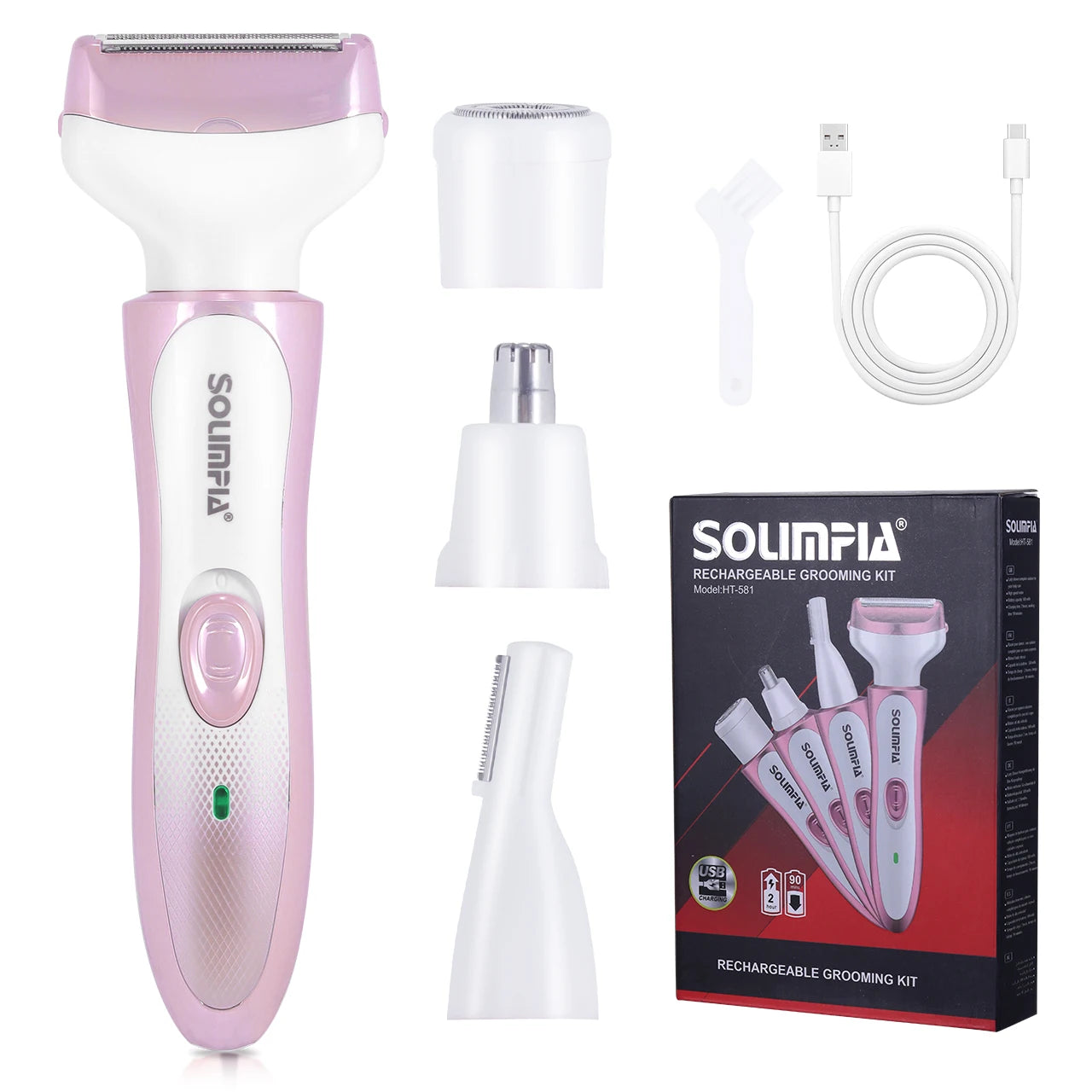 Women's Epilator Kit - 4-in-1 Wet & Dry