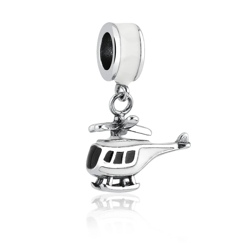 Hot Sale 925 Silver Plane Passport Donut Speedboat Motorbike TV Charm Bead Diy Fit Original Pandent Charms Bracelet Jewelry