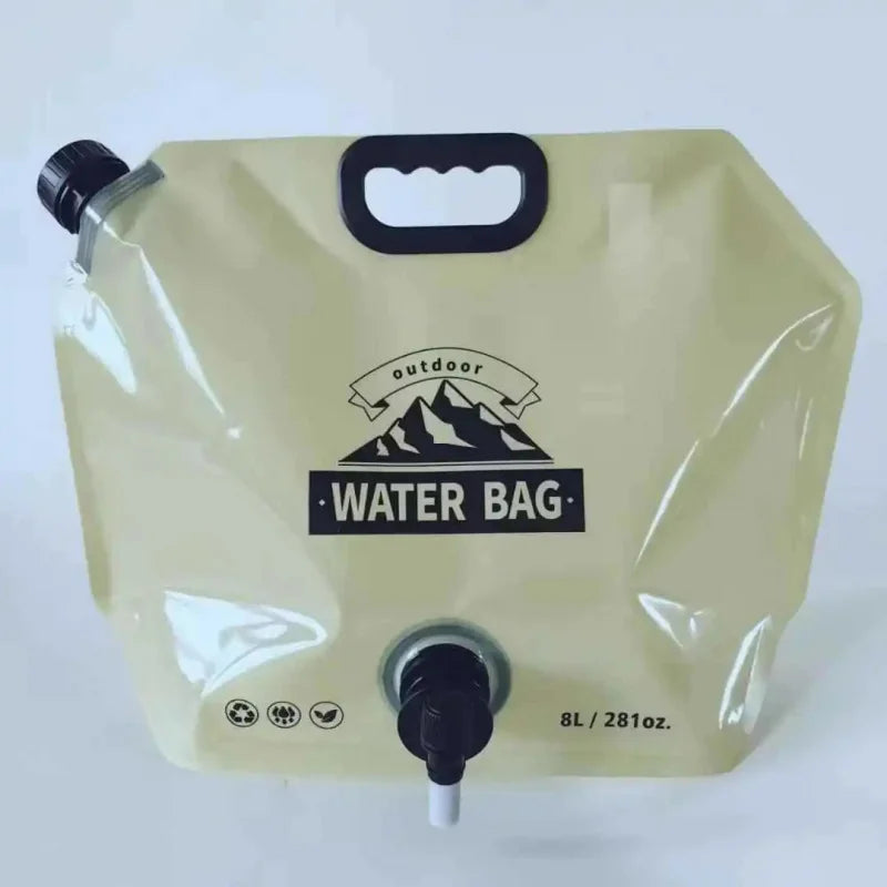 8L Large Capacity Thickened Folding Water Bag Food Grade Soft Portable Water Storage Bag for Outdoor Camping Hiking Travel Use