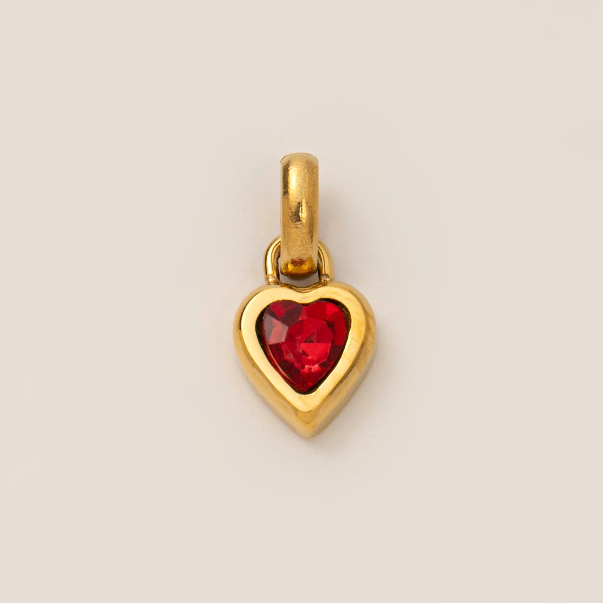 Birthstone Charm Heart Pendant For Women Gold Color Stainless Steel Charm Necklace Bracelet DIY Making Accessories Dropshipping