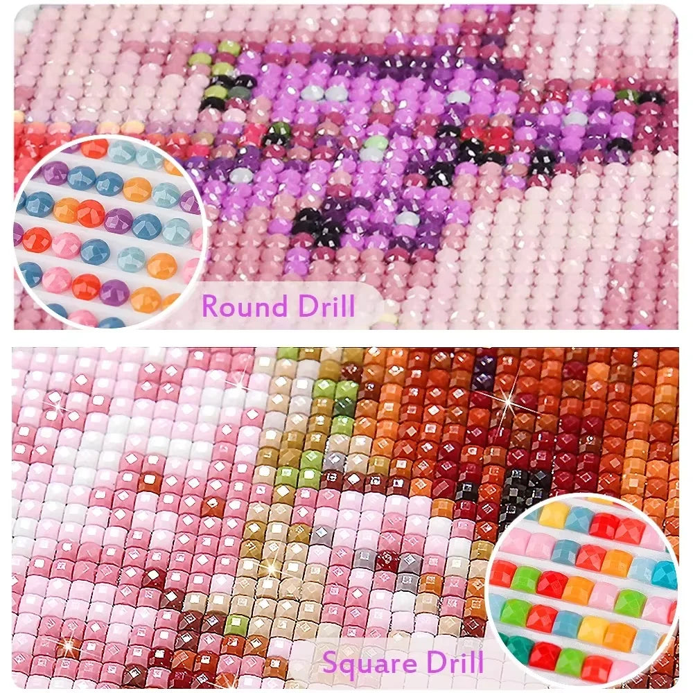 Diamond Painting Kit, Full Drill Round Diamonds, Mosaic Art Craft, Suitable for Beginners, Home Wall Decor, Gift