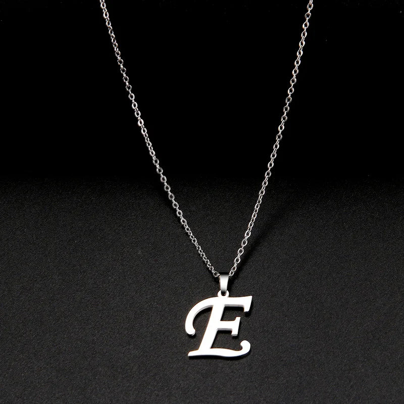 316L Stainless Steel Necklace A To Z 26 Letters Initial Minimalist Necklaces For Women Big Alphabet Pendant Gifts Jewelry gift