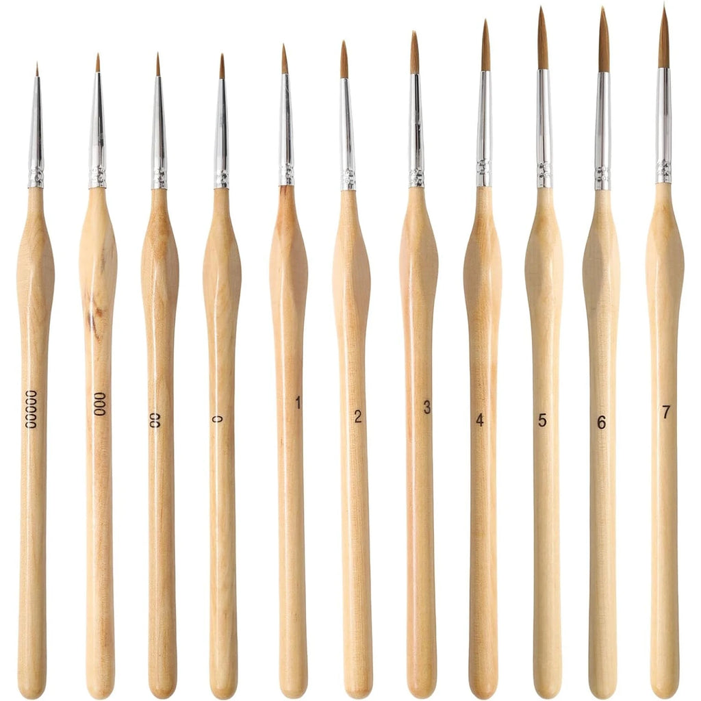11/22pcs Micro Detail Paint Brush Set Triangular Grip Handles Miniature Art Brushes Small Fine Tip Paintbrushes