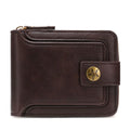 Men High Quality PU Leather Vintage Small Wallet Short Horizontal Zipper Coin Pocket Tri-fold Card Case Purse Billetera Hombre