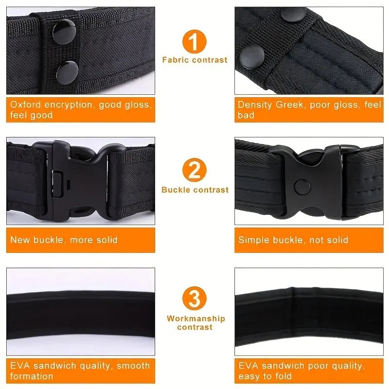 Neutral Wide Nylon Tactical Belt, Camouflage Oxford Cloth Design, Sturdy Waist Strap for Outdoor Mountaineering, Work & Training