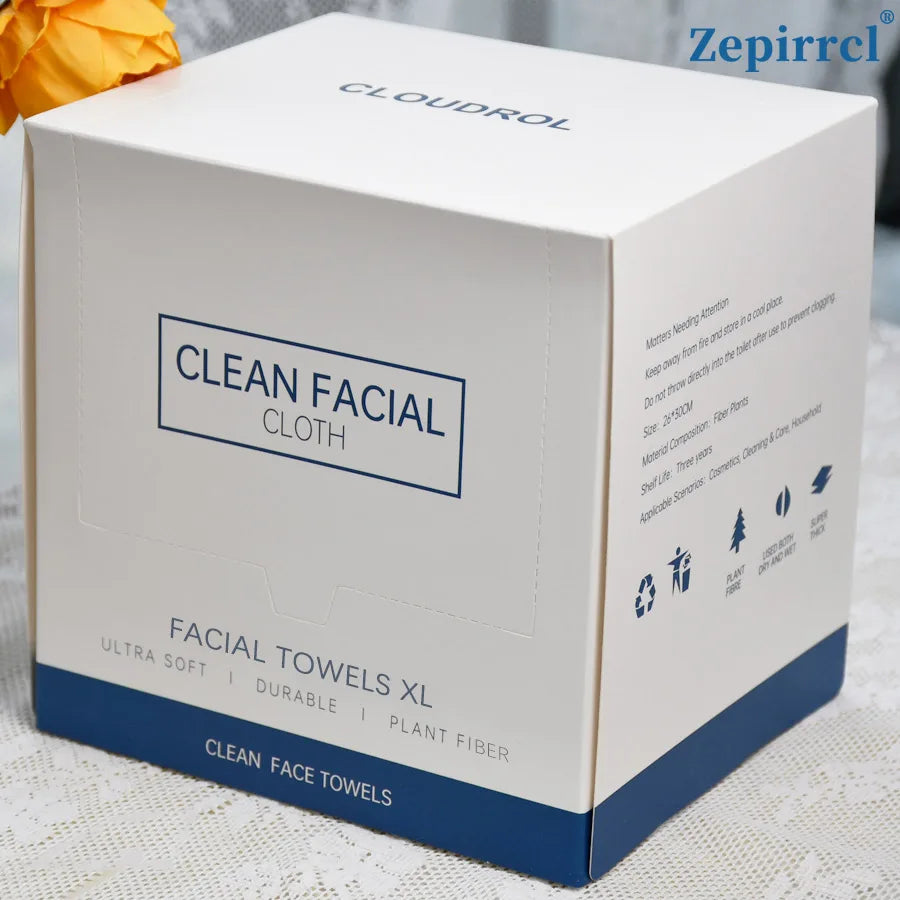 26*30cm Box of Disposable Face Towels, Thickened and Large Size, for Cleansing the Skin, Suitable for All Skin Types, Unisex, 40 Wipes/Box