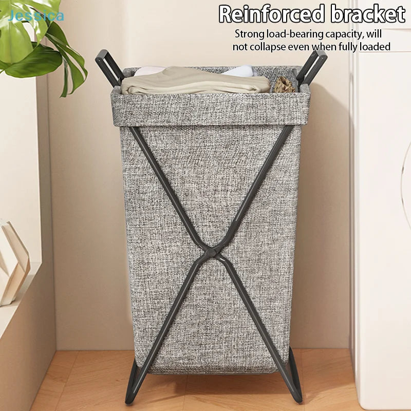 ♥Collapsible Fabric Laundry Hamper with Handles | Foldable Clothes Basket for Bedroom, Bathroom & Laundry Room