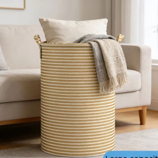 Large Capacity Collapsible Laundry Basket, Sturdy Handle, Holds Items, Portable Multifunctional Home Bin