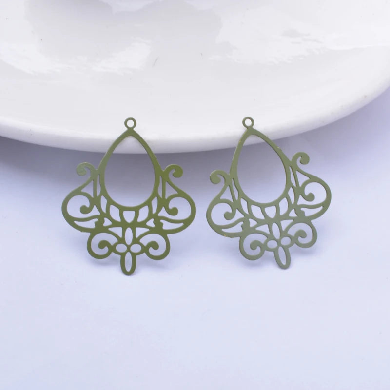 30pcs AB8445 Filigree Charms Thin Earring Pendant