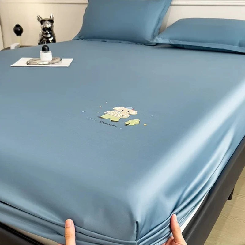 Cute Bedroom Bedsheets Cooling Kids Comferter Blue Bedsheets Pillow Cover Soft Ropa De Cama Juego Completo Bedding Set