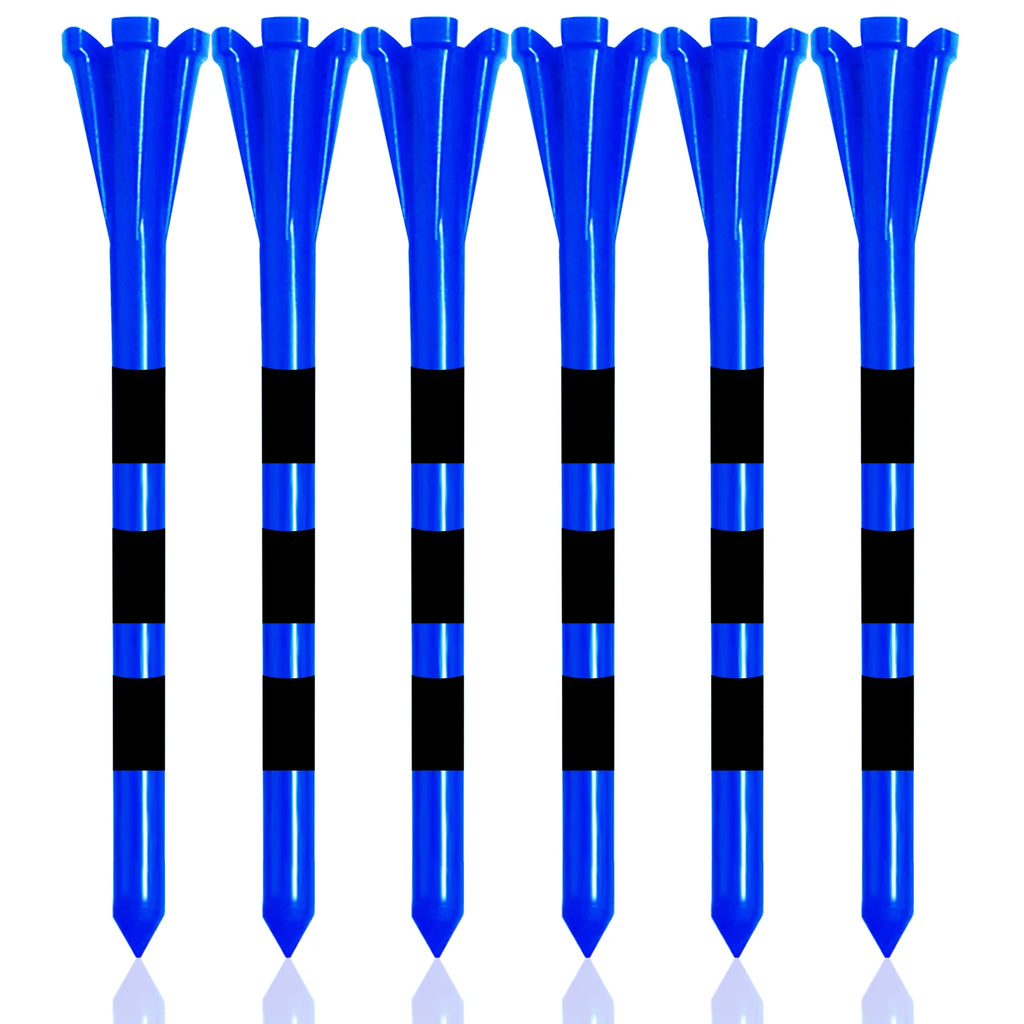 Golf Tees Plastic Unbreakable 5 Prongs Head Tee with Stripe Markers 50pcs,83mm70mm Long Ball Holder Low Friction Less Resistance