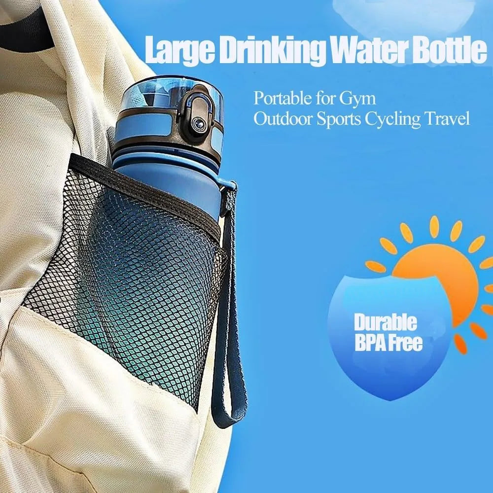 34 oz Large Drinking Water Bottle, Leakproof BPA Free Plastic Water Bottle with Locking Cap for Gym Outdoor Sports Cycling