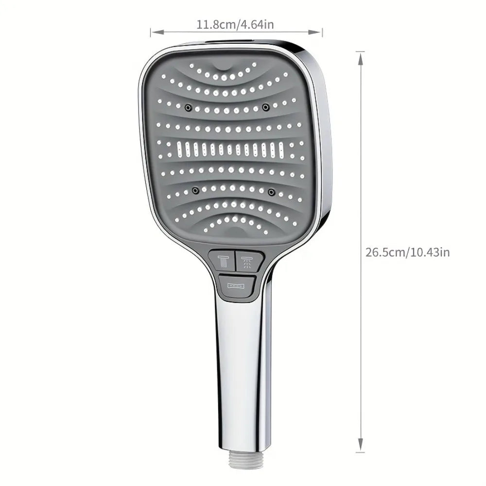 12cm Large Panel Shower Head with Filter Bathroom High Pressure Water Saving Rainfall Showerhead Square Multifunctional Nozzle