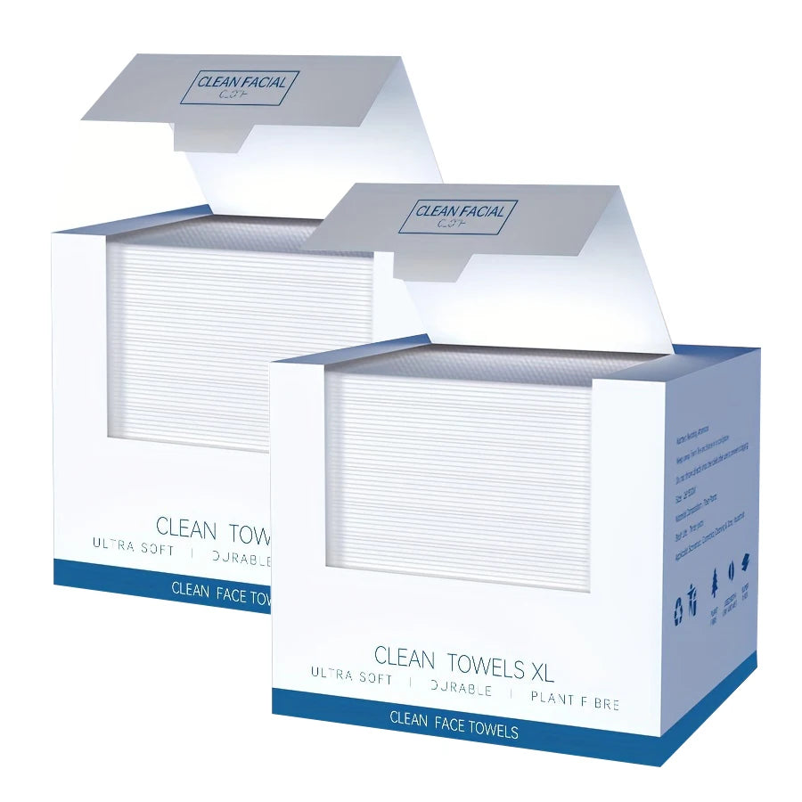 26*30cm Box of Disposable Face Towels, Thickened and Large Size, for Cleansing the Skin, Suitable for All Skin Types, Unisex, 40 Wipes/Box
