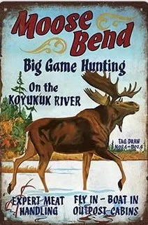 Hunting Sign Vintage Metal Sign Wooden House Wall Decor for Hunter Man Cave Gift Pistola  Metal Decorative 8 * 12 Inch
