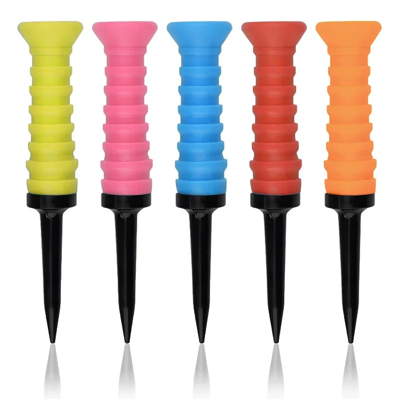 5Pcs Premium Elastic Golf Tees 83mm/3.24'' Rubber Ball Tee Holder Durable Flexible Golf Accessories